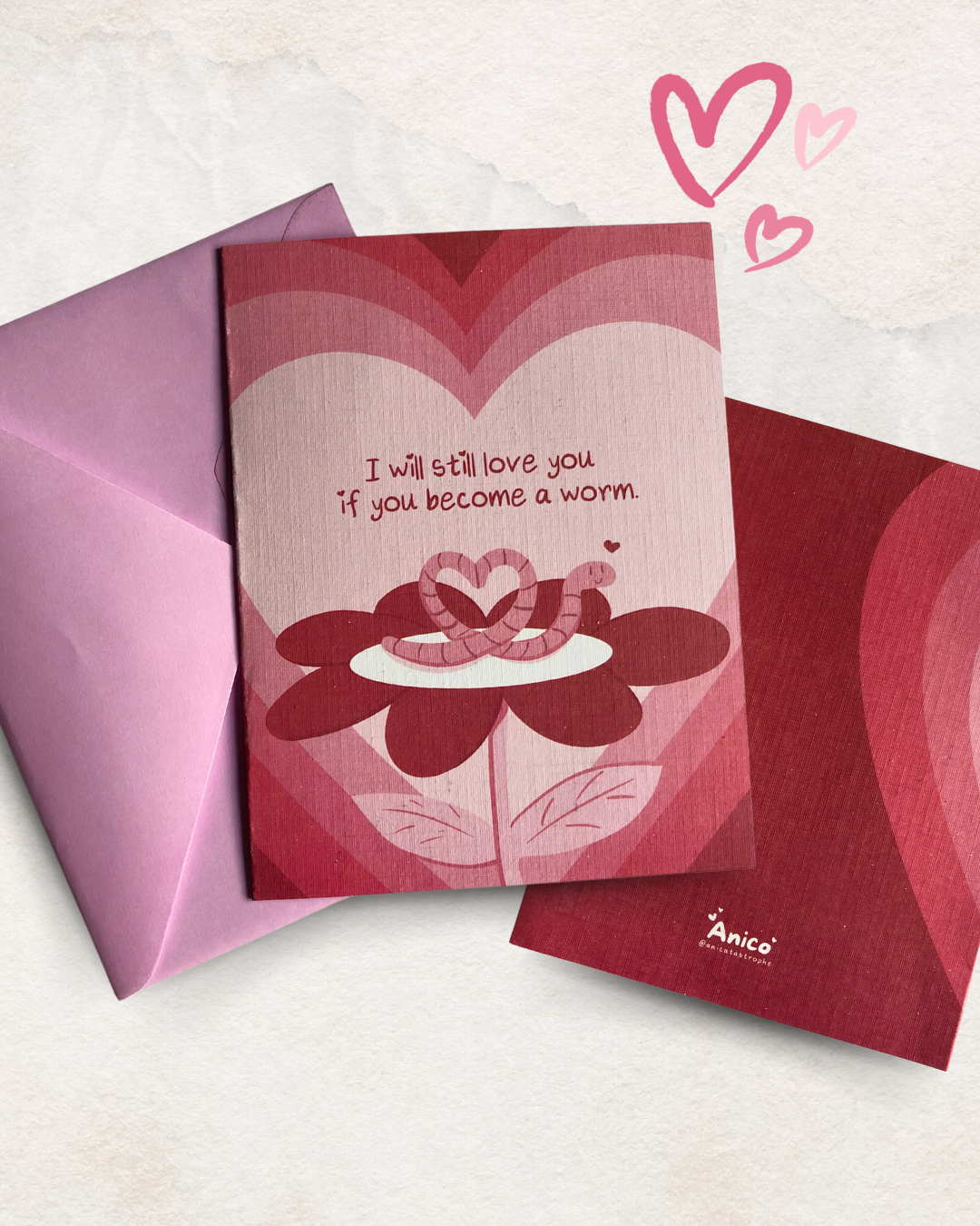 Love Worm Card by Anico