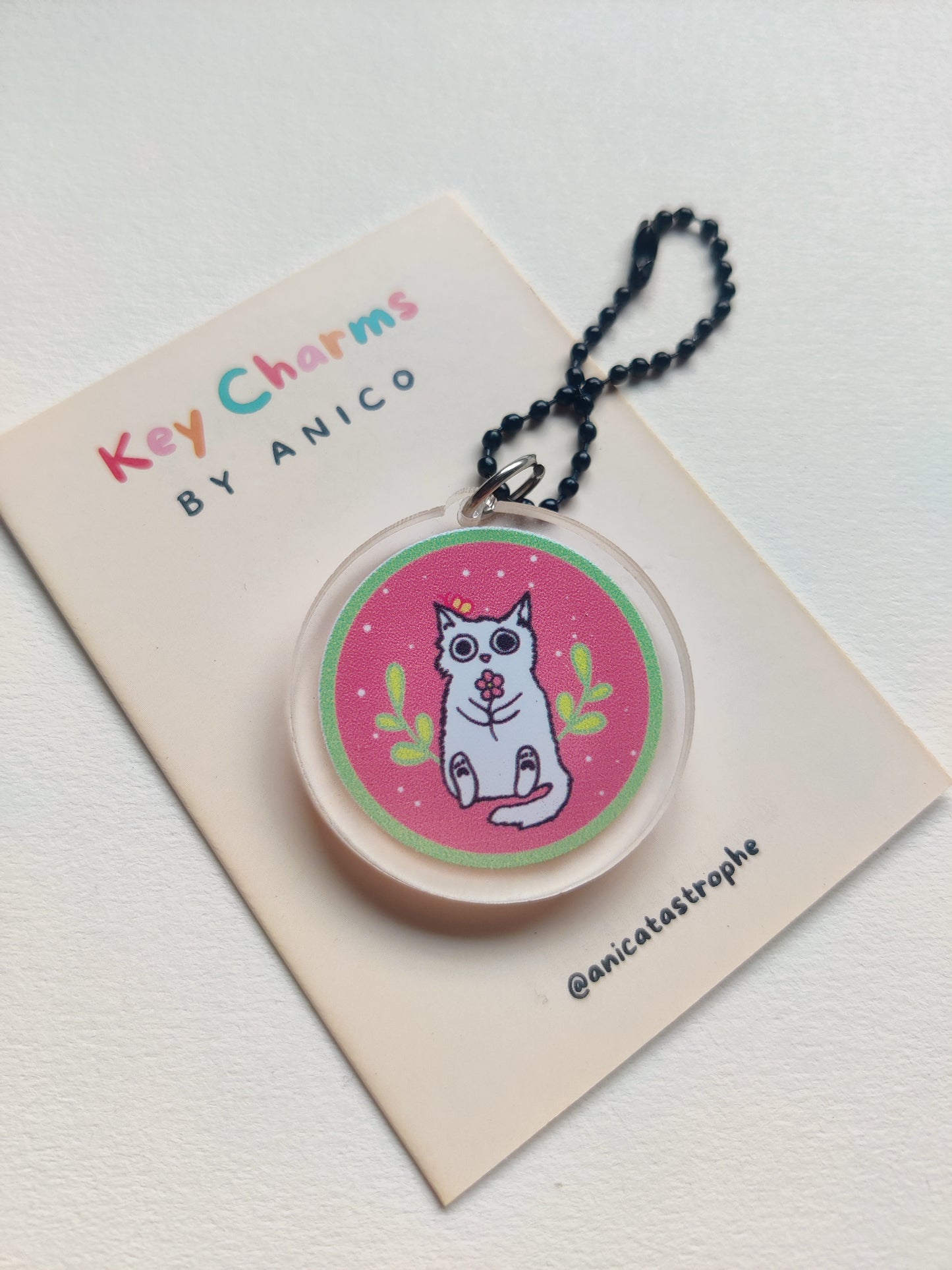 Spring Cat Keycharm by Anico