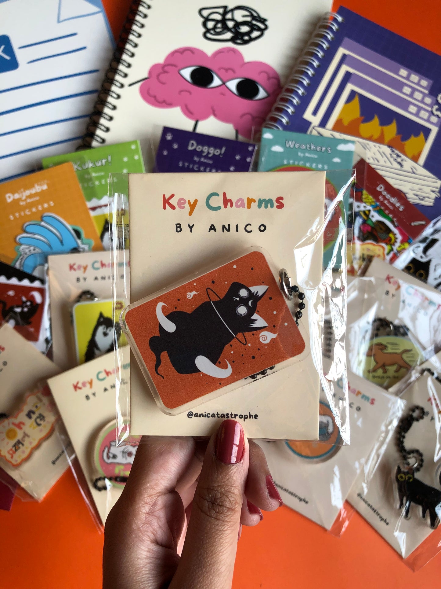 Celestial Cat Keycharm by Anico