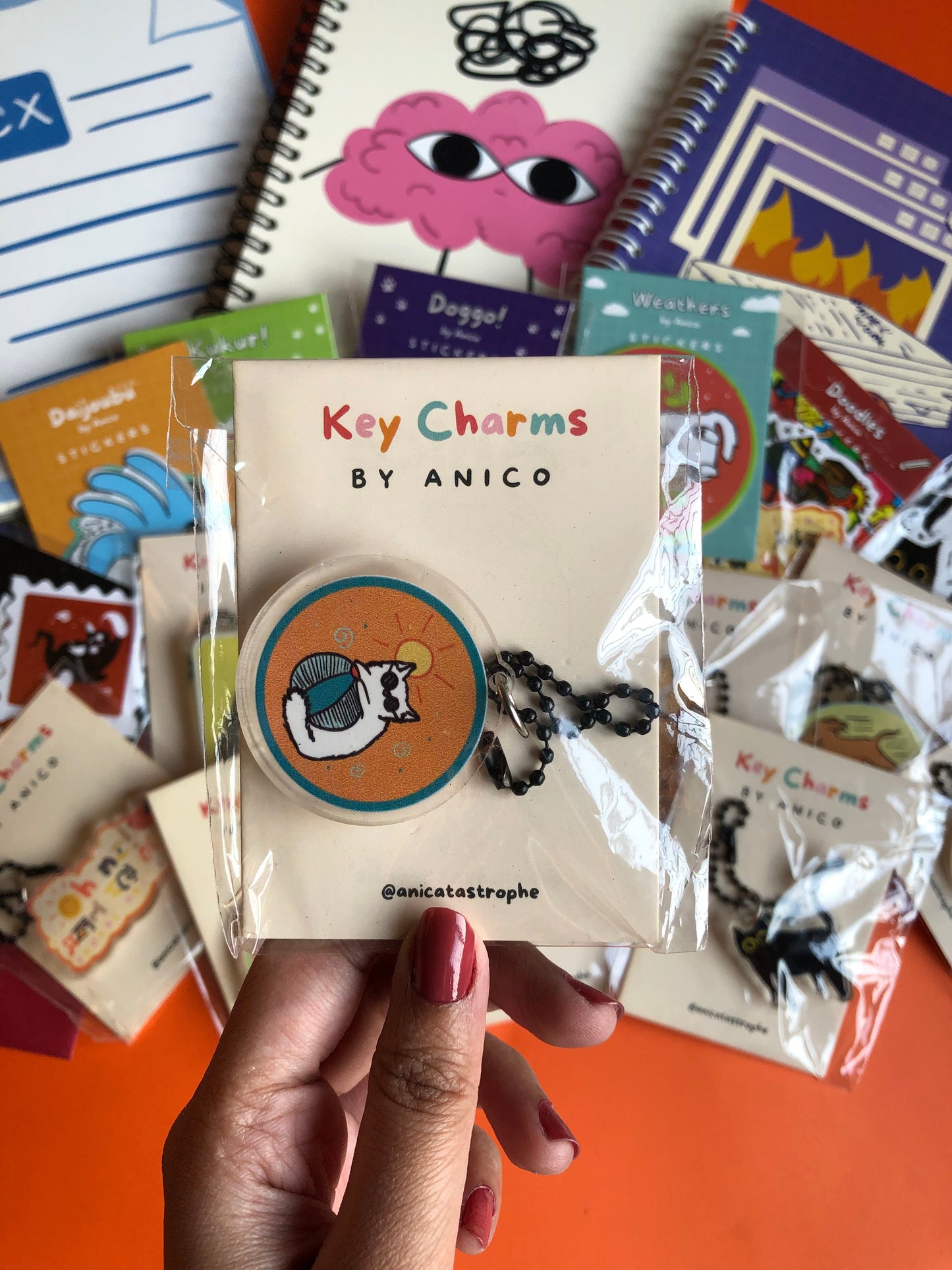 Beach Cat Keycharm by Anico